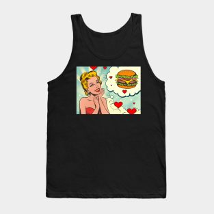 Valentine’s day hamburger vintage love Tank Top